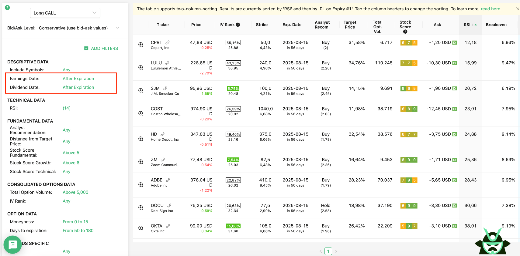 dividend earnings dates
