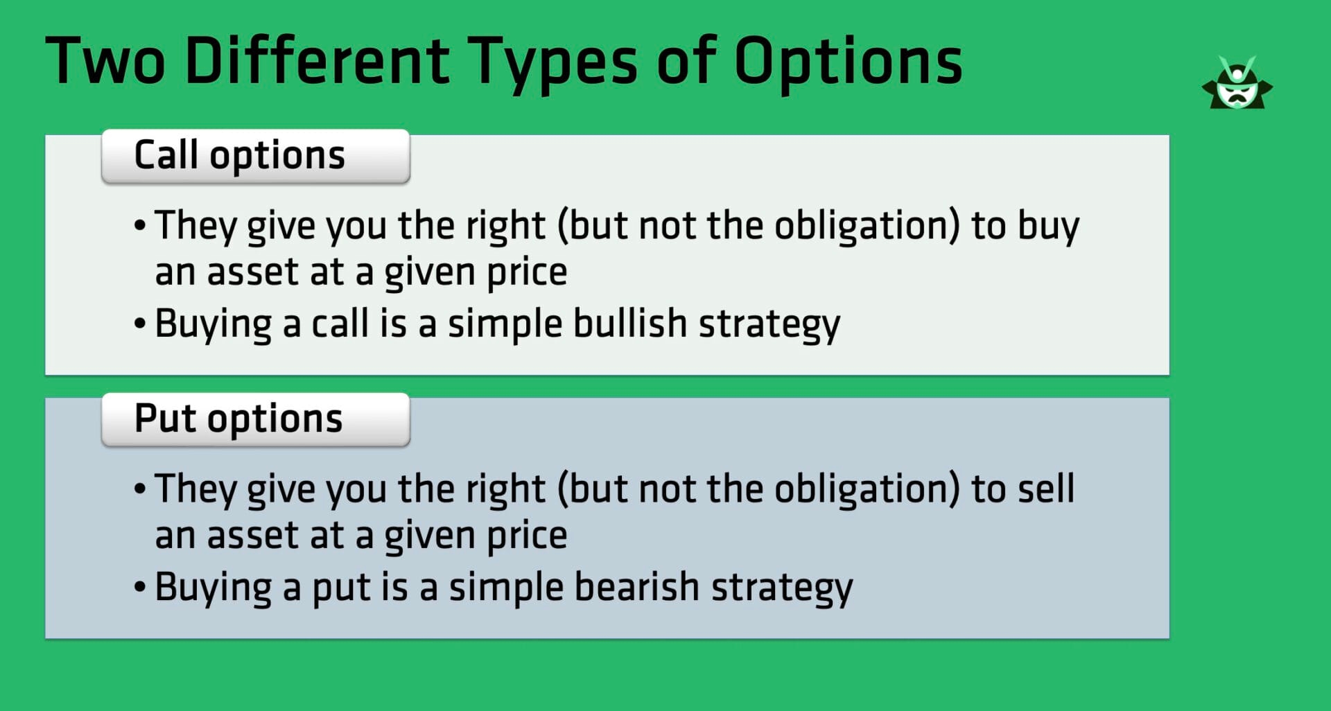 two different types of options