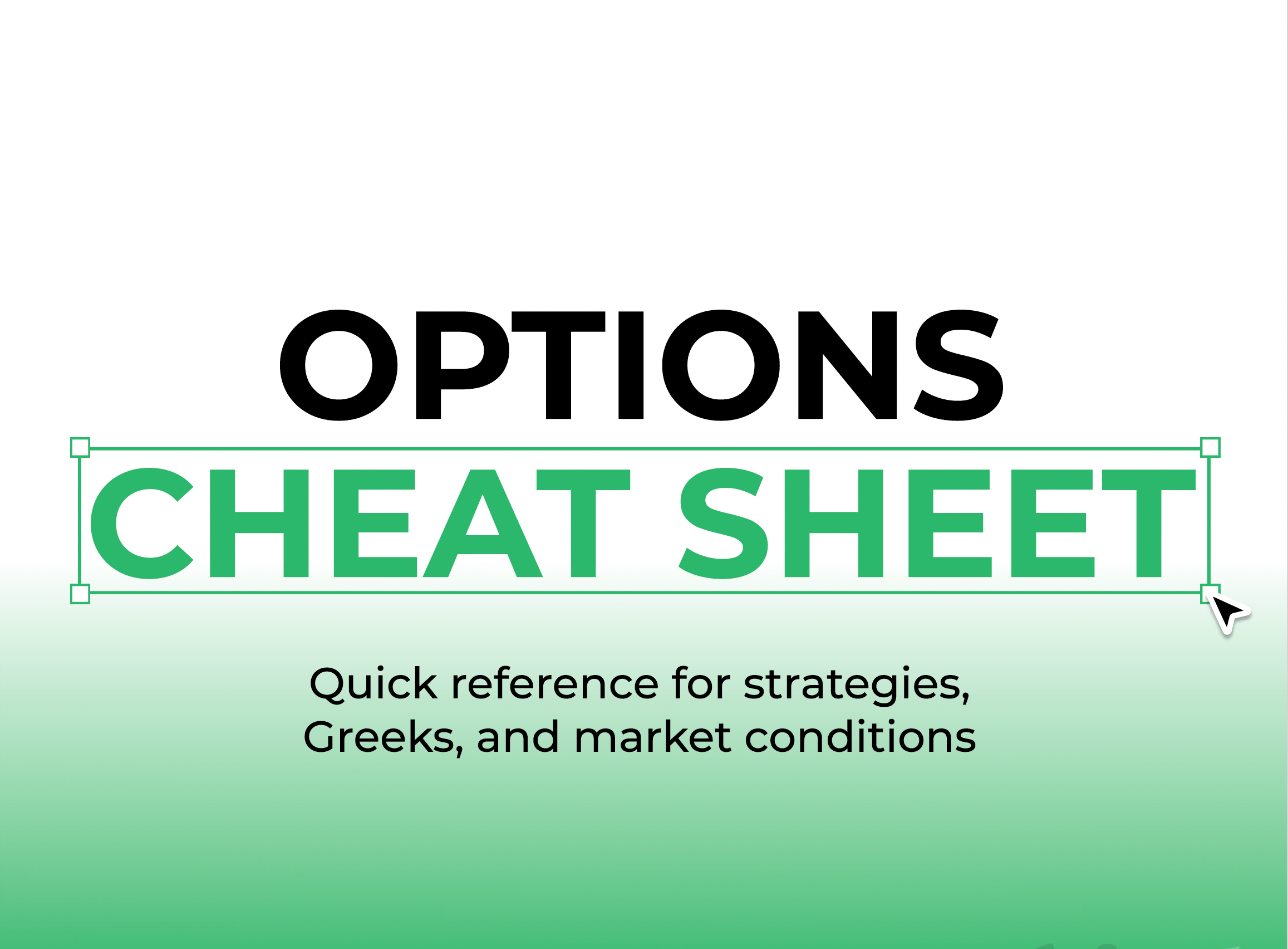 option cheat sheet title